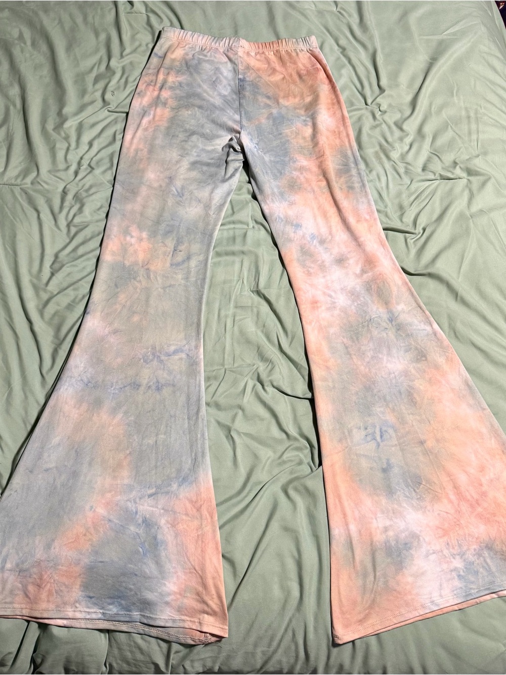 Windsor Peach & Light Blue Tie-Dye Bootcut Jumpsuit Pants